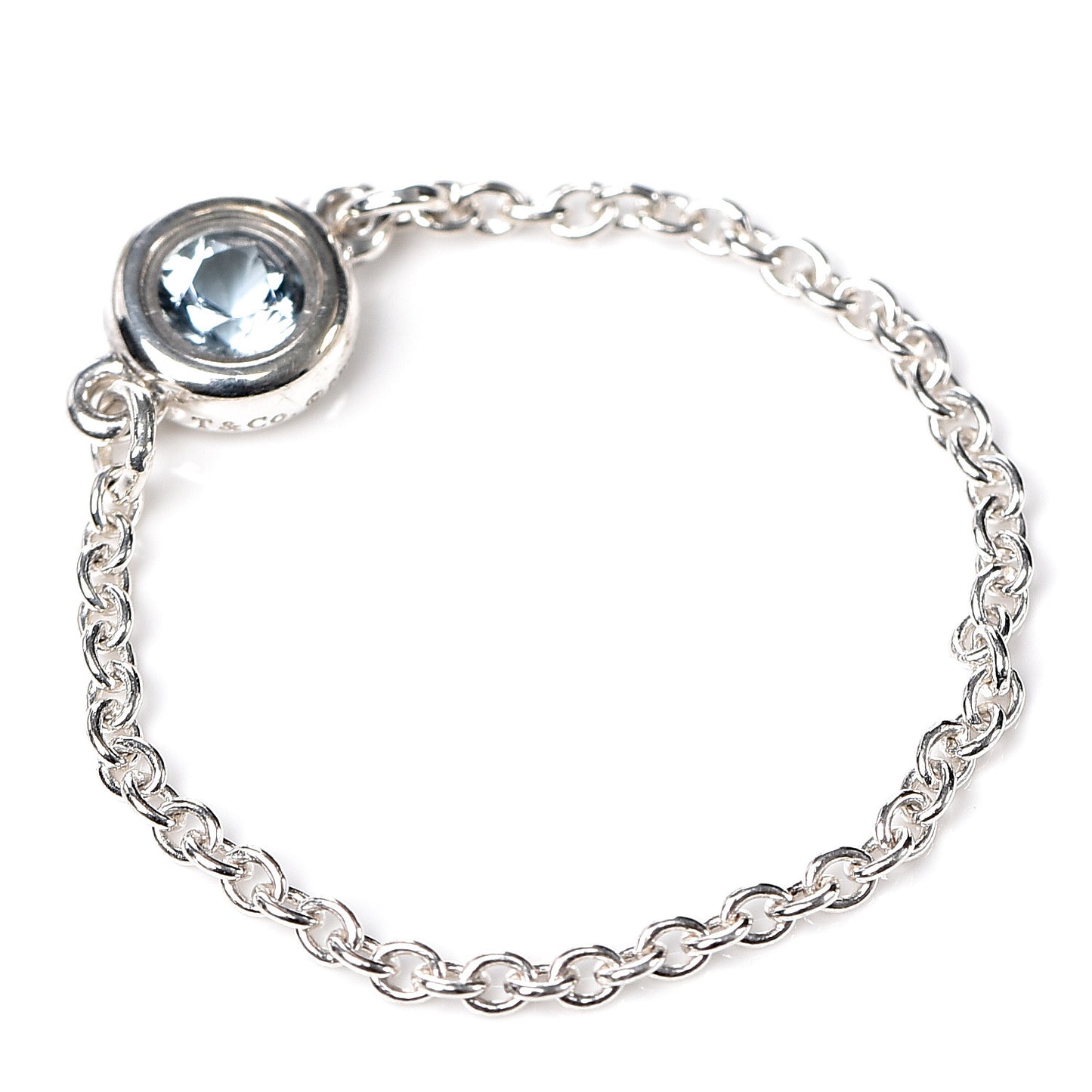 Sterling Silver Aquamarine Elsa Peretti Color by the Yard Ring 50 5.25