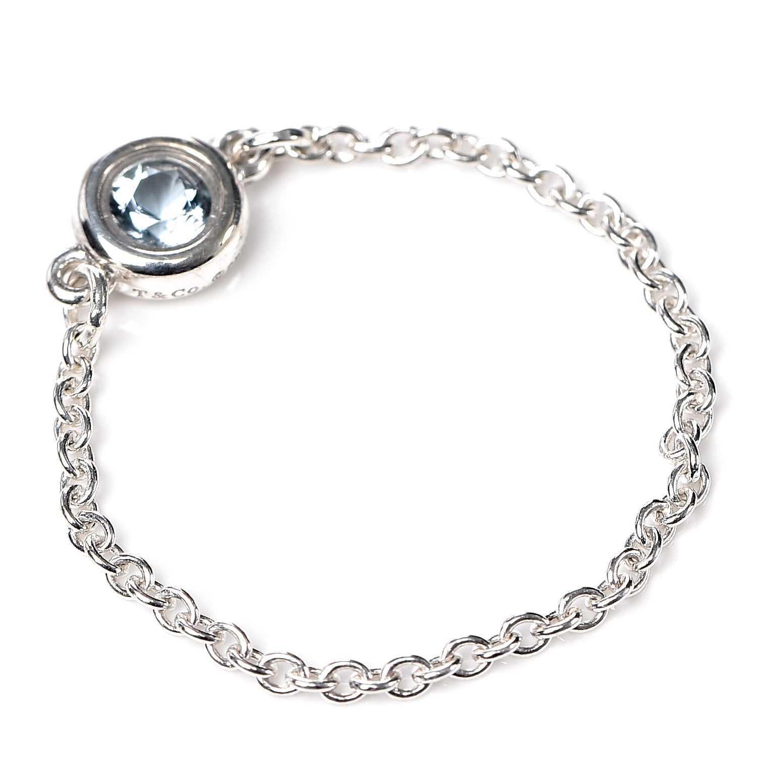 Tiffany Sterling Silver Aquamarine Elsa Peretti Color by the Yard Ring 50 5.25 3 of 5