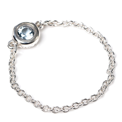 Tiffany Sterling Silver Aquamarine Elsa Peretti Color by the Yard Ring 50 5.25 3 of 5