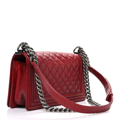 Chanel Caviar Quilted Medium Boy Flap Dark Red 3 of 11