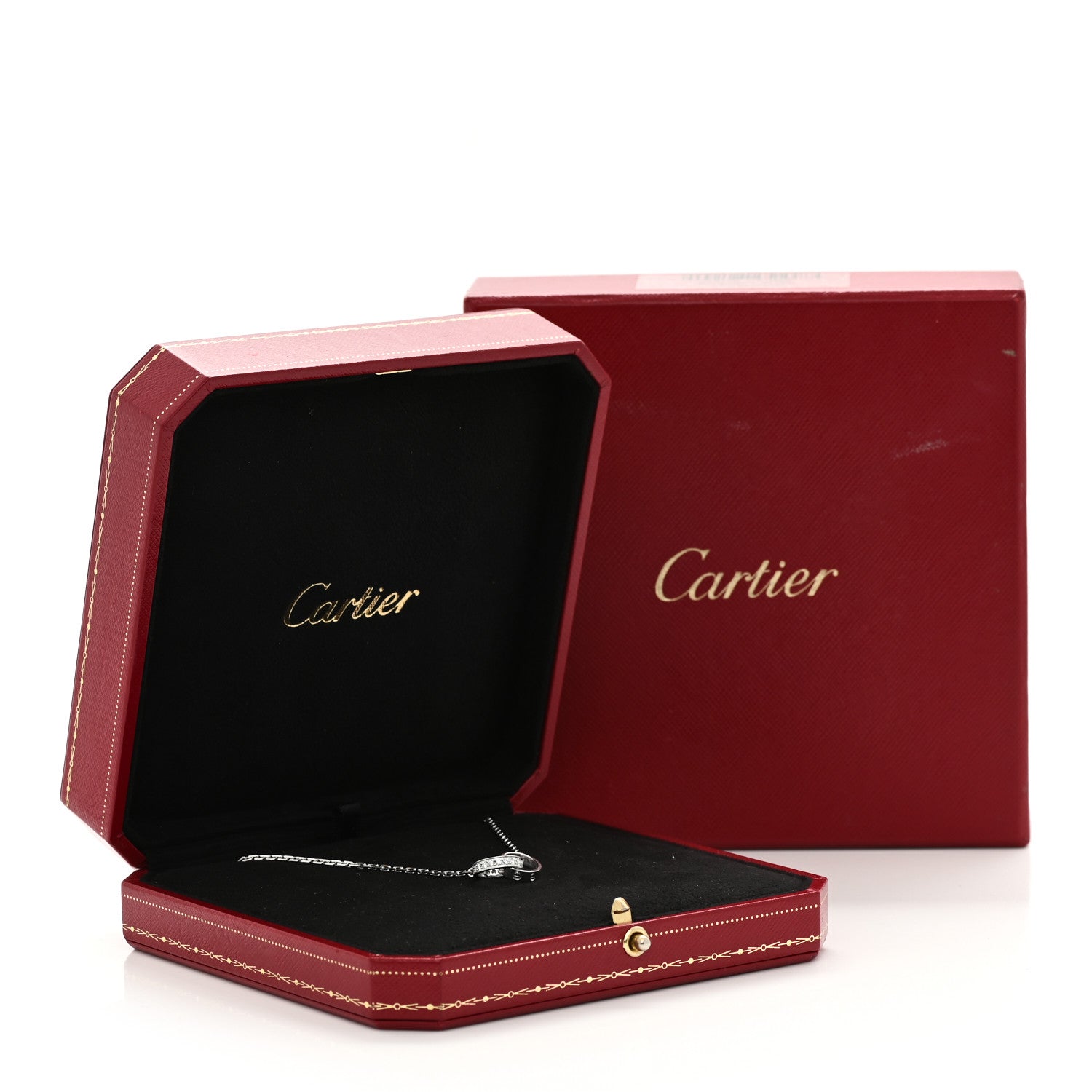Cartier 18K White Gold Diamond Interlocking LOVE Necklace 6 of 6