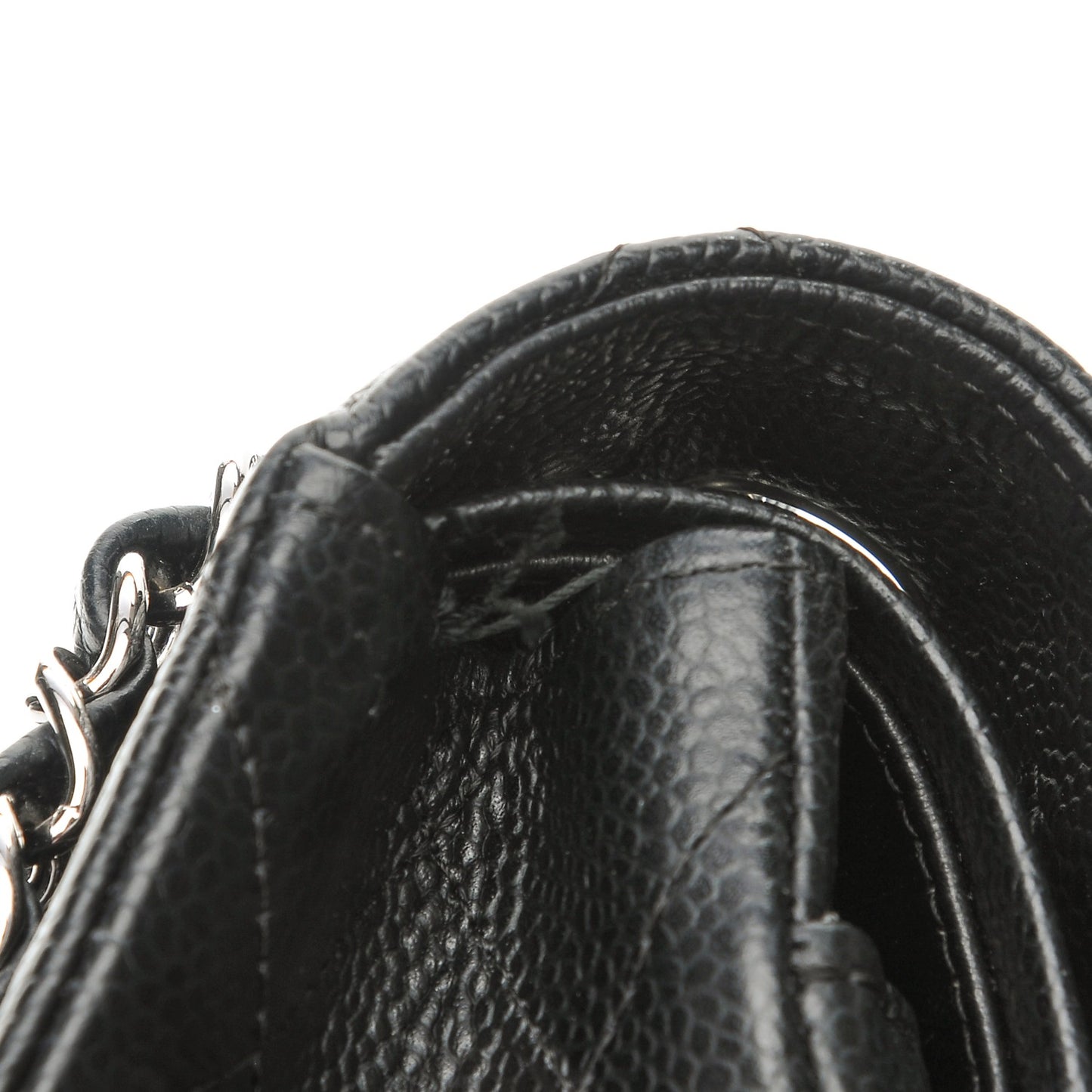 Caviar Quilted Small Double Flap Black