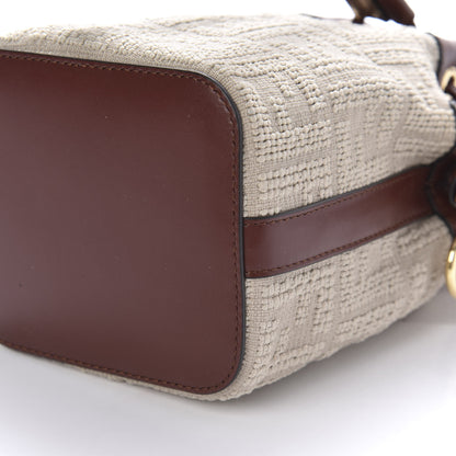 Fendi Sardinian Jacquard Vitello King F is Fendi FF 1974 Embroidered Mini Mon Tresor Bucket Bag Corda Praline 7 of 10