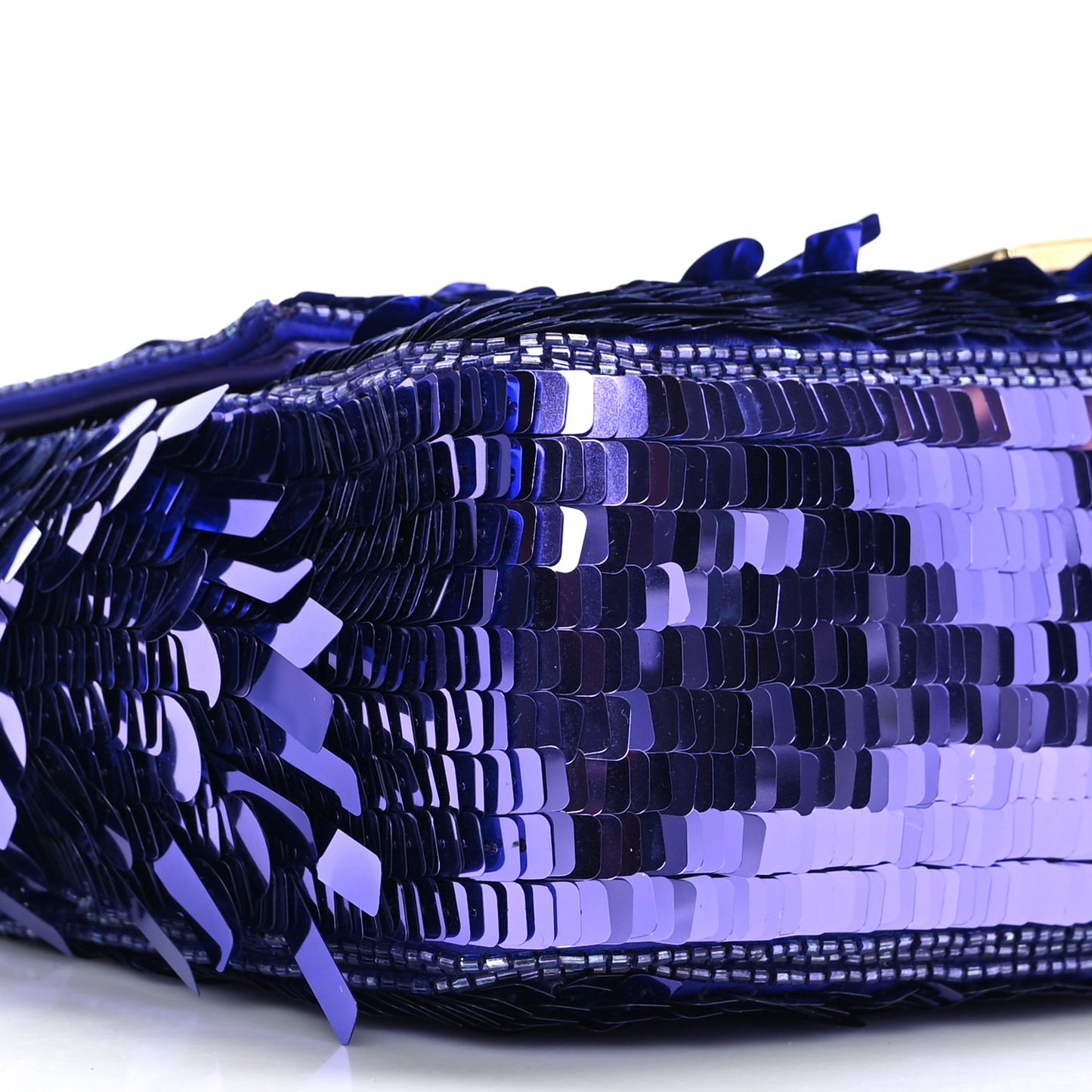 Sequin Paillettes Shiny Nappa Sex and the City Baguette Viola Purple Rain