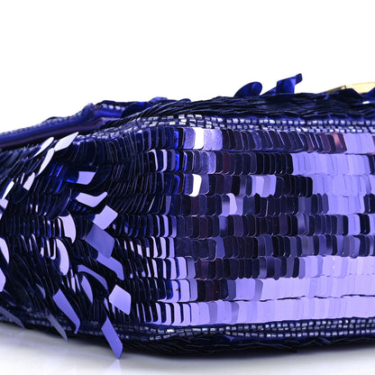 Fendi Sequin Paillettes Shiny Nappa Sex and the City Baguette Viola Purple Rain 7 of 8