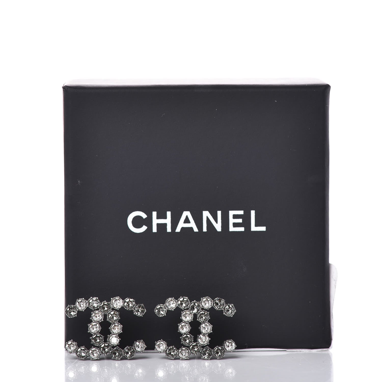 Chanel Crystal CC Earrings Silver 6 of 6