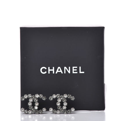 Chanel Crystal CC Earrings Silver 6 of 6