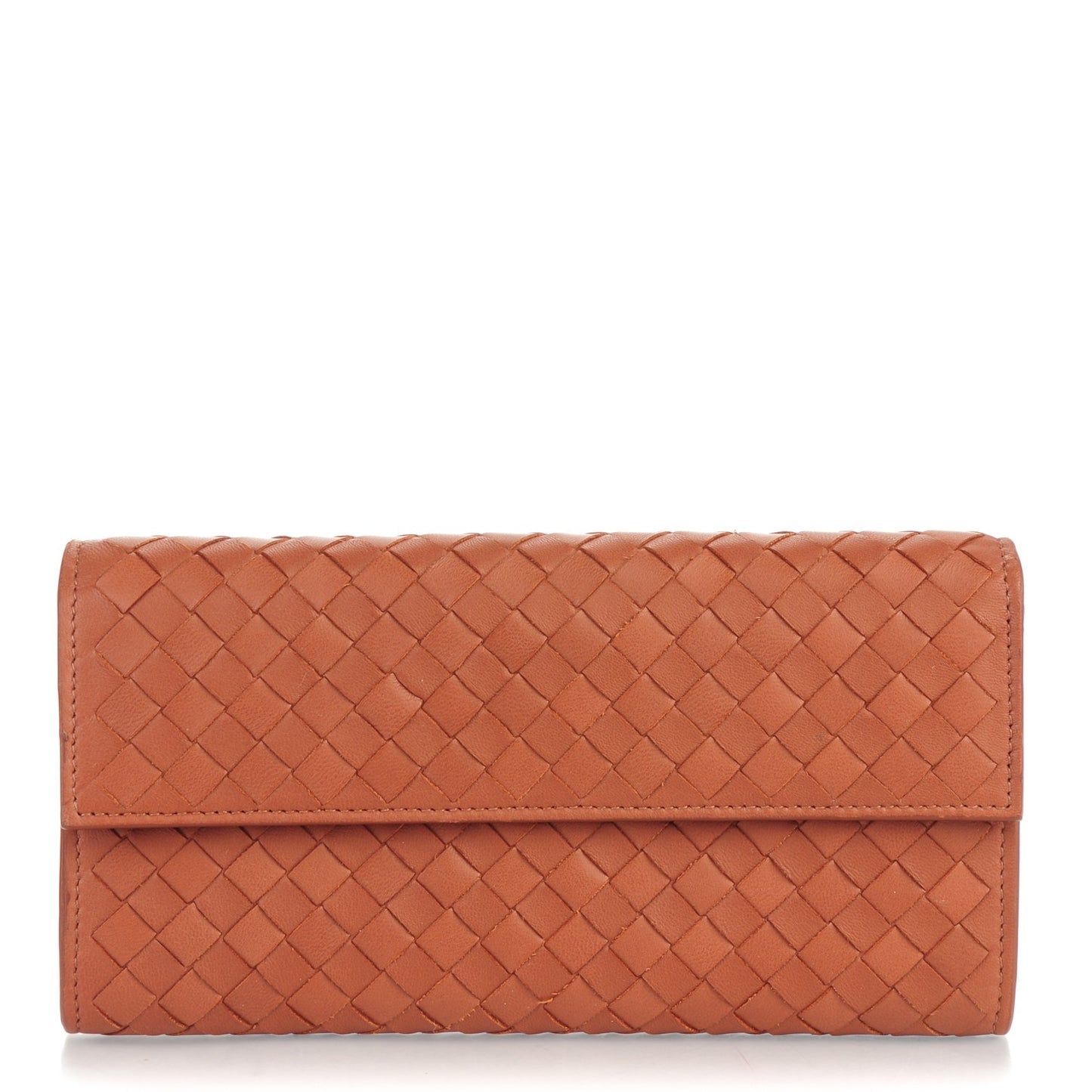 Nappa Intrecciato Continental Flap Wallet Copper