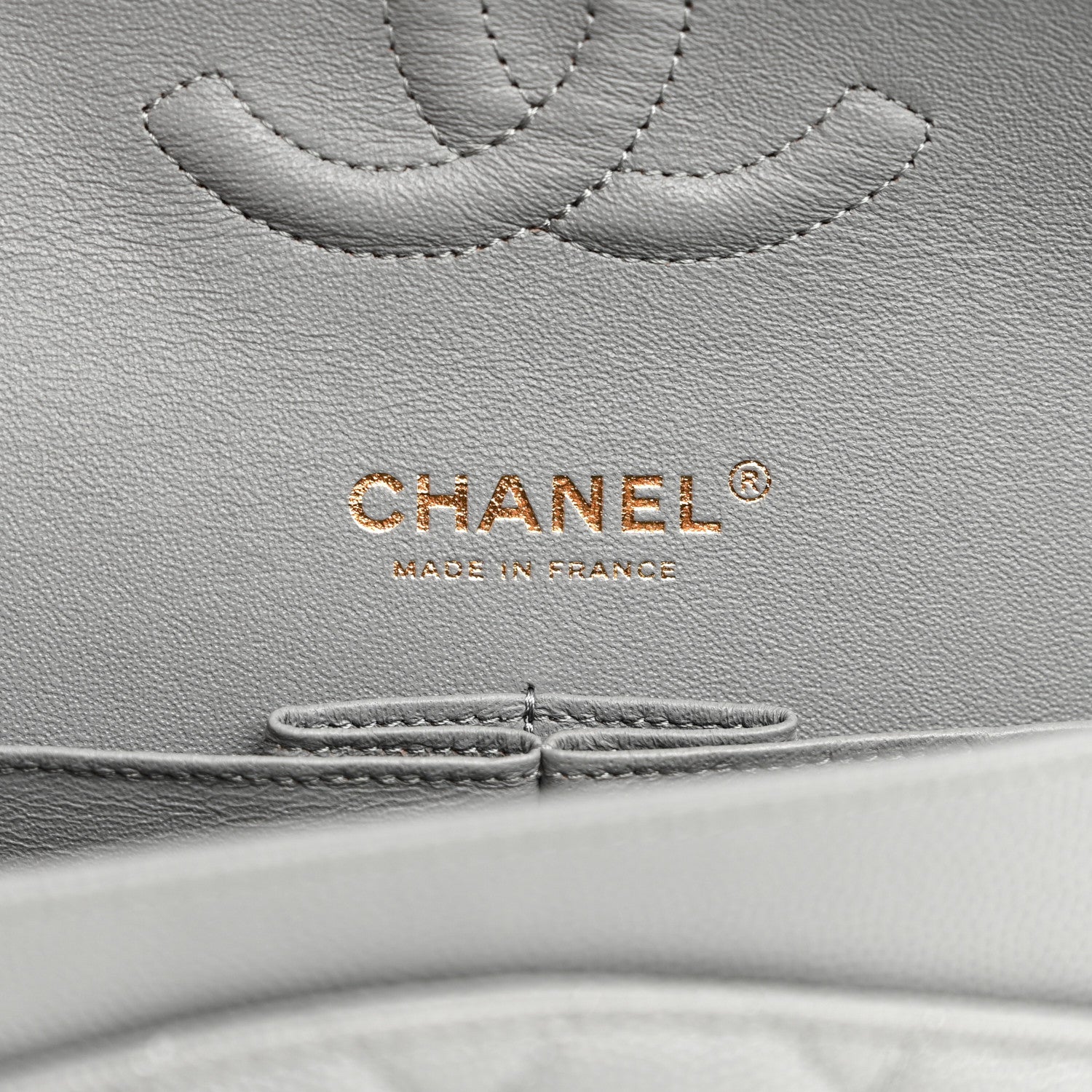 Chanel Caviar Quilted Medium Double Flap Grey 6 of 10