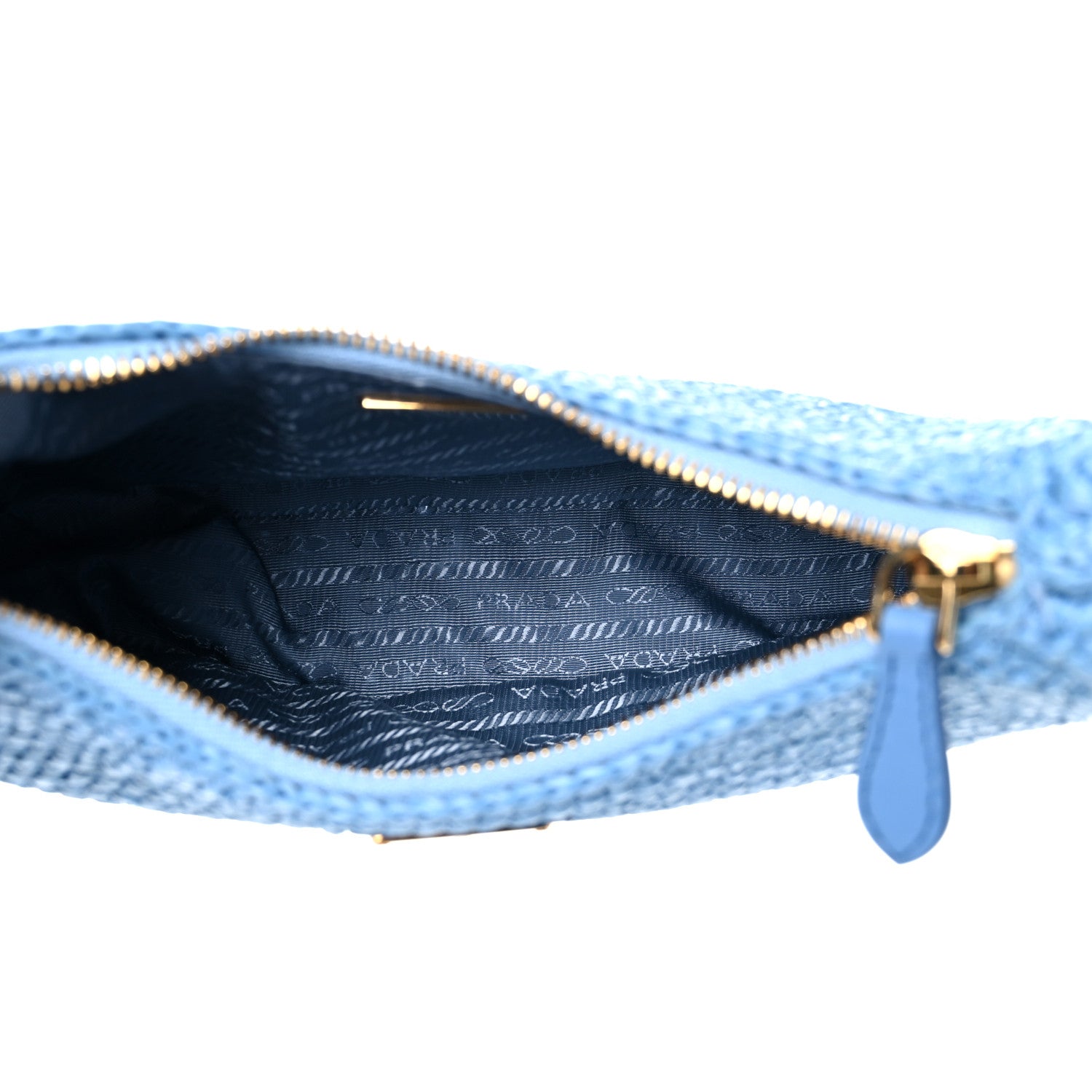 Prada Yarn Raffia Effect Crochet Re-Edition 2005 Shoulder Bag Celeste 5 of 11