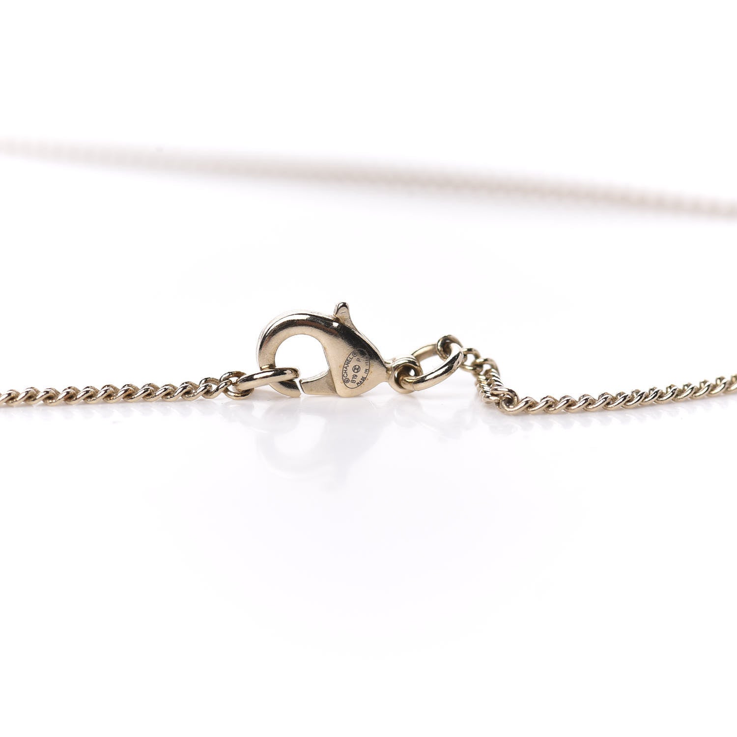 Chanel Lambskin CC Chain Necklace Gold Black 4 of 5