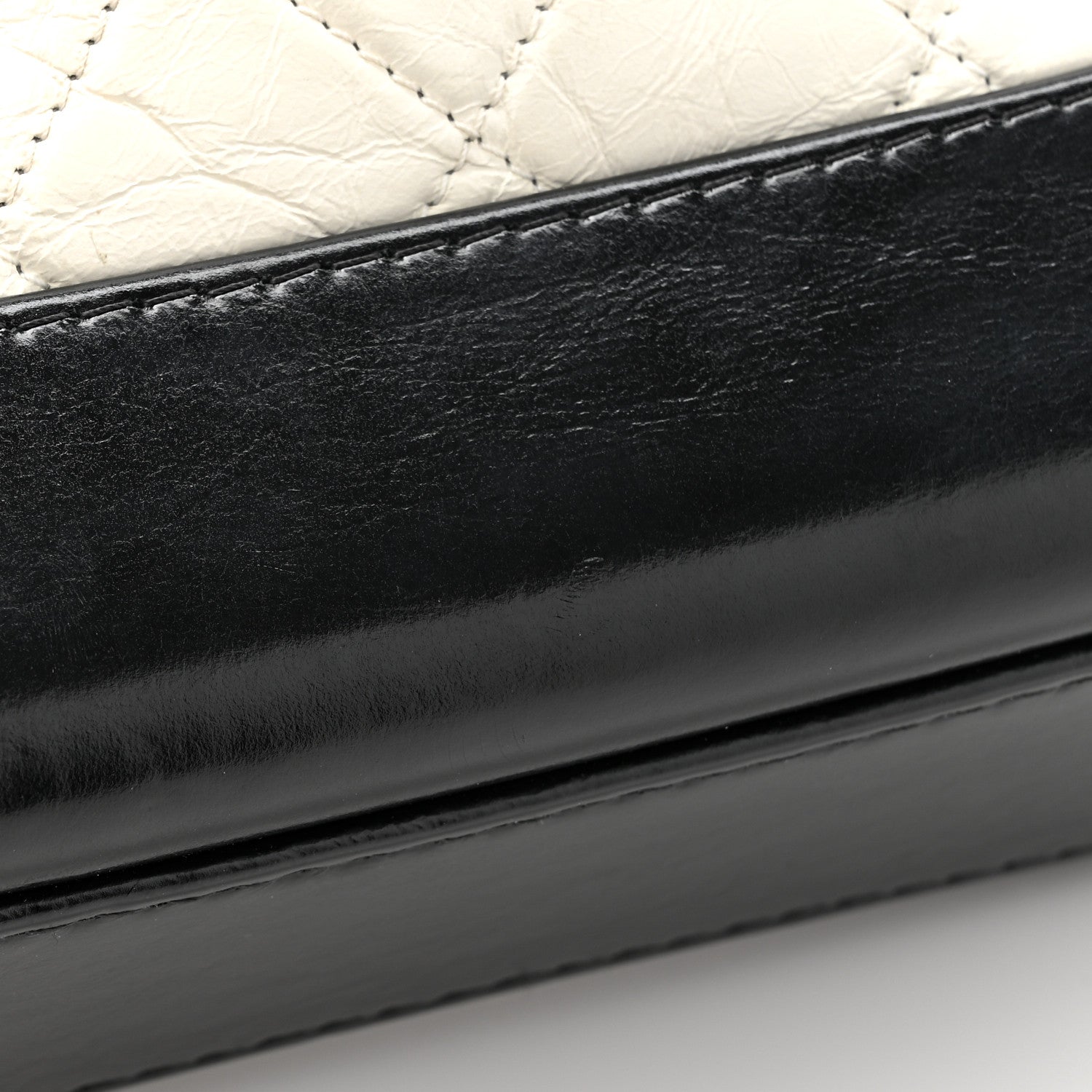 Chanel Aged Calfskin Quilted Small Gabrielle Hobo Black White 11 of 14