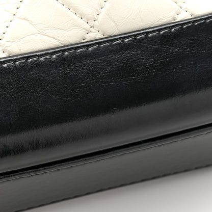 Chanel Aged Calfskin Quilted Small Gabrielle Hobo Black White 11 of 14