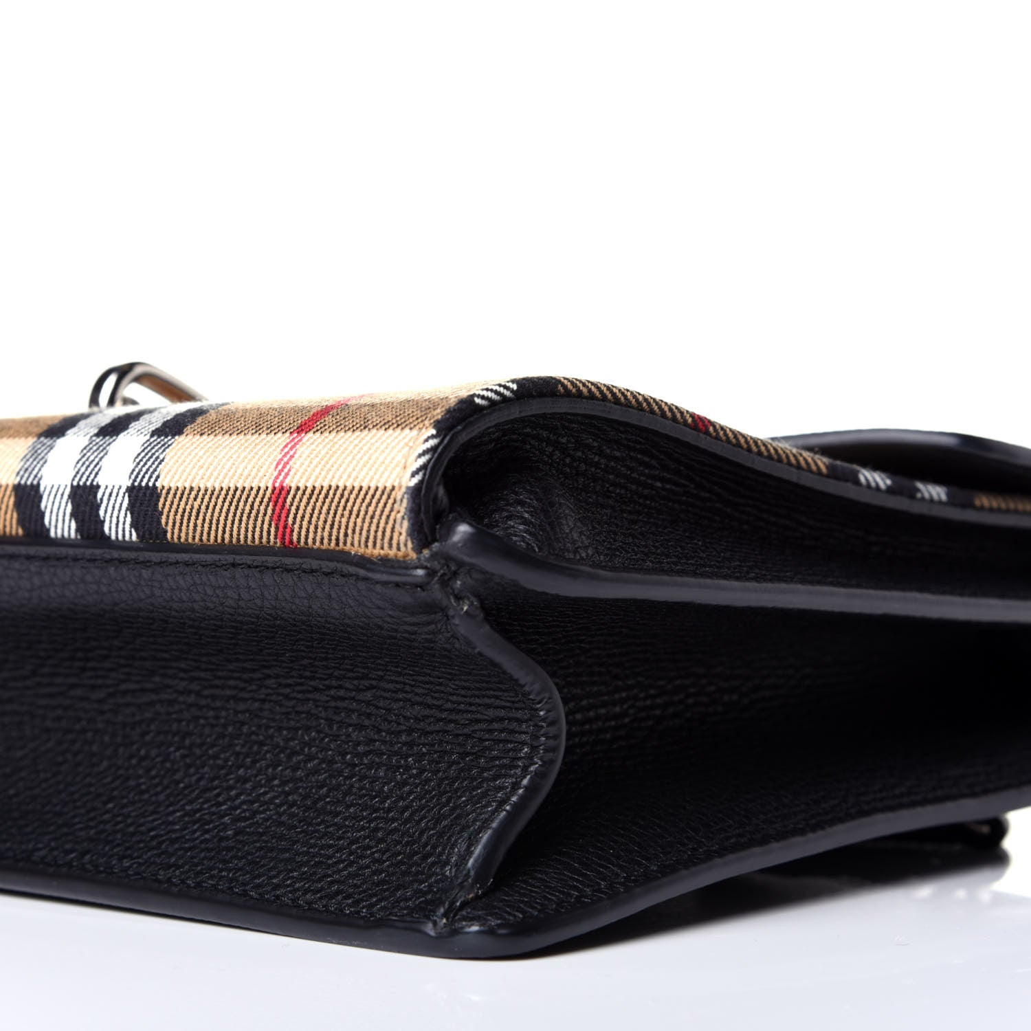 Burberry Derby Calfskin Vintage Check Small Macken Crossbody Bag Black 9 of 9