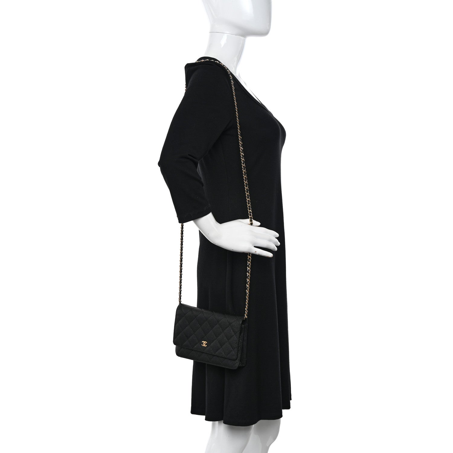 Chanel Caviar Quilted Wallet on Chain WOC Black 2 of 13