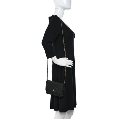 Chanel Caviar Quilted Wallet on Chain WOC Black 2 of 13
