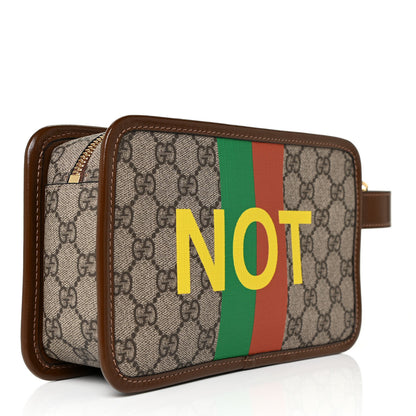 Gucci GG Supreme Monogram Azalea Calfskin Fake/Not Retro Interlocking G Cosmetic Case Beige Ebony Brown Sugar 2 of 10