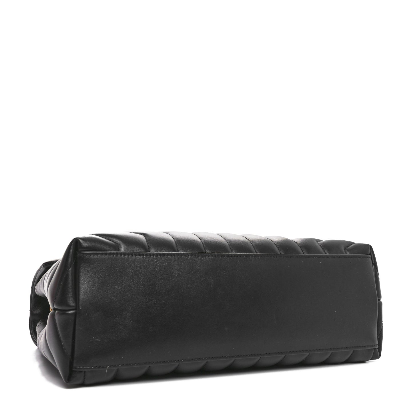 Calfskin Y Quilted Monogram Medium Loulou Chain Satchel Black