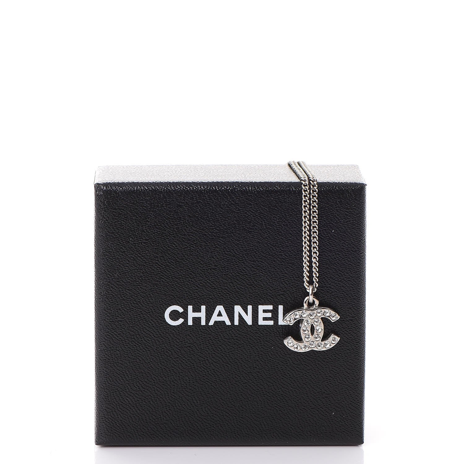 Chanel Crystal Timeless CC Necklace Silver 7 of 7