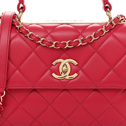 Chanel Lambskin Quilted Small Trendy CC Flap Dual Handle Bag Dark Pink 8 of 10
