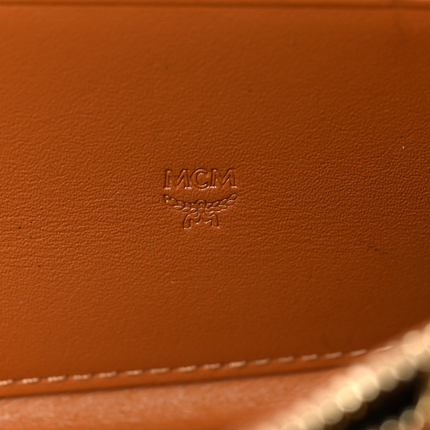 MCM Visetos Large Zip Around Wallet Cognac 6 of 7