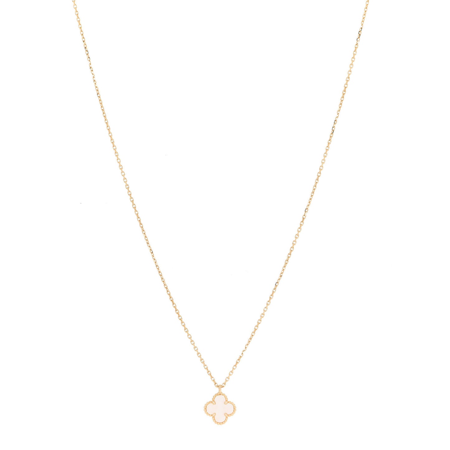 18K Yellow Gold Mother of Pearl Sweet Alhambra Pendant Necklace
