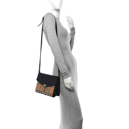 Burberry Derby Calfskin Vintage Check Small Macken Crossbody Bag Black 2 of 12