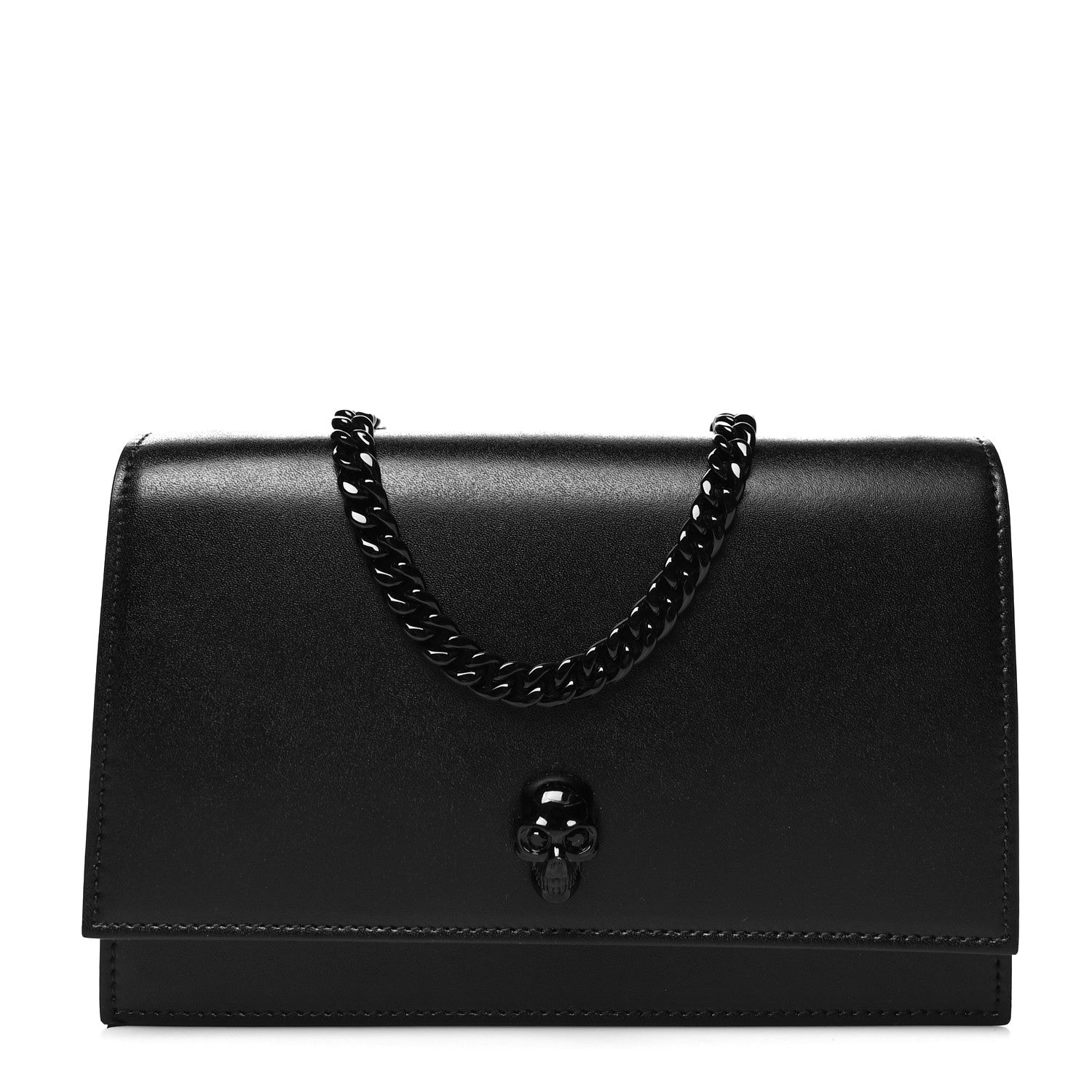 Alexander McQueen Calfskin Mini Skull Chain Crossbody Bag Black 1 of 11