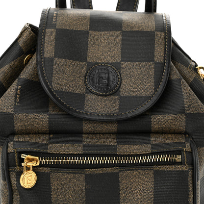 Fendi Coated Canvas Pequin Drawstring Backpack Tobacco 7 of 9