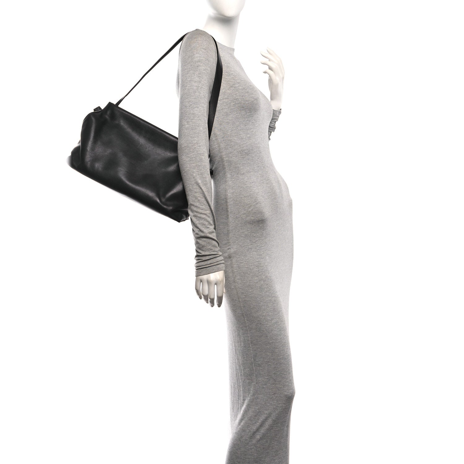The Row Saddle Calfskin Sienna Shoulder Bag Black 2 of 9