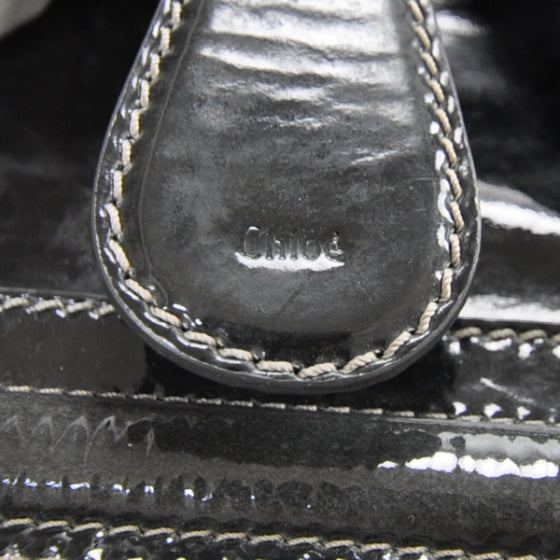 Chloe Patent Bay Tote Black 10 of 11
