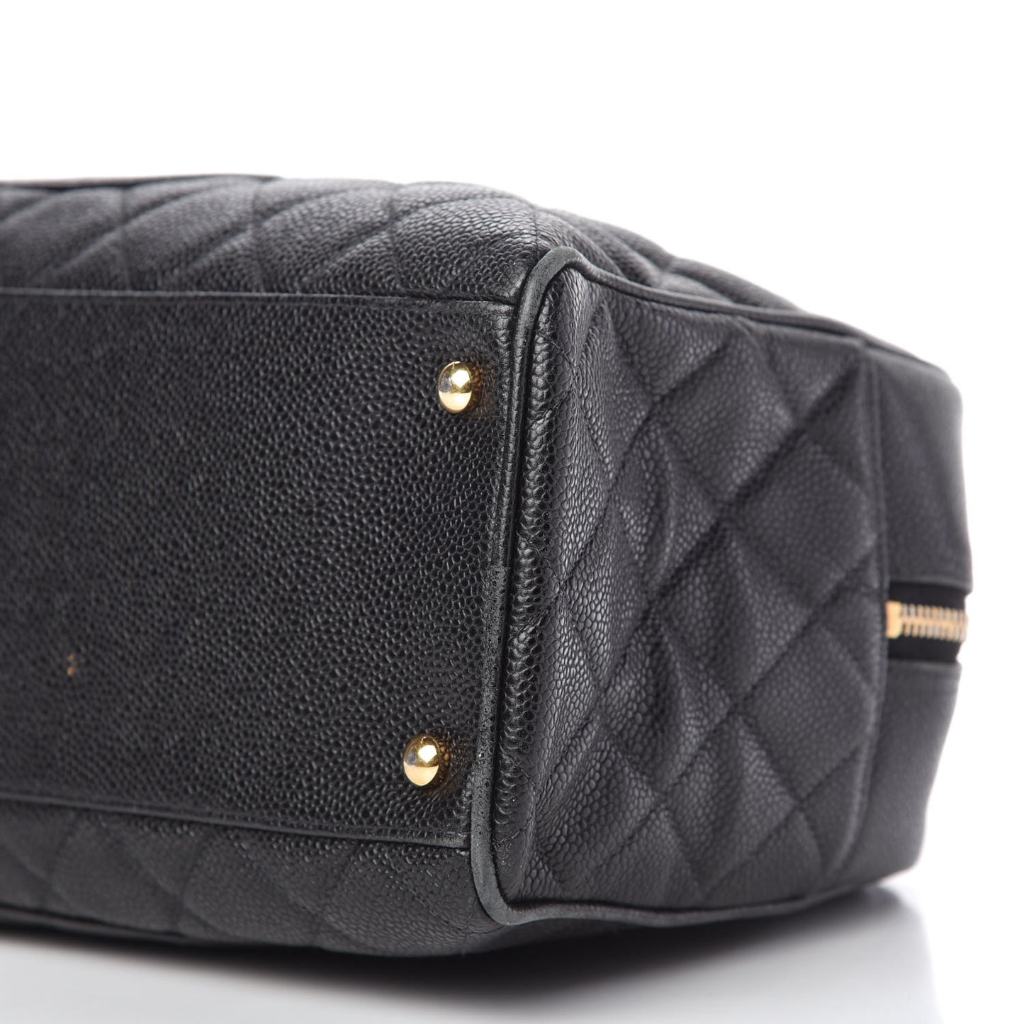 Caviar Quilted Large Bowler Black