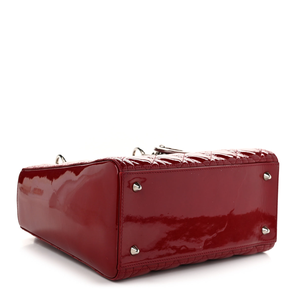 Christian Dior Patent Cannage Medium Lady Dior Red 4 of 10