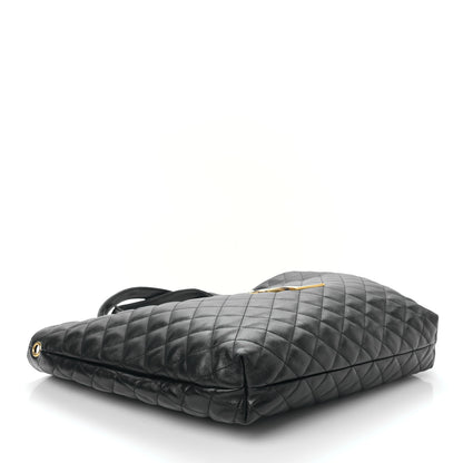 Saint Laurent Lambskin Quilted Maxi Icare Shopping Tote Black 5 of 9