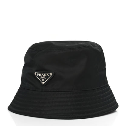 Prada Re-Nylon Metal Triangle Logo Womens Bucket Hat M Black 2 of 7
