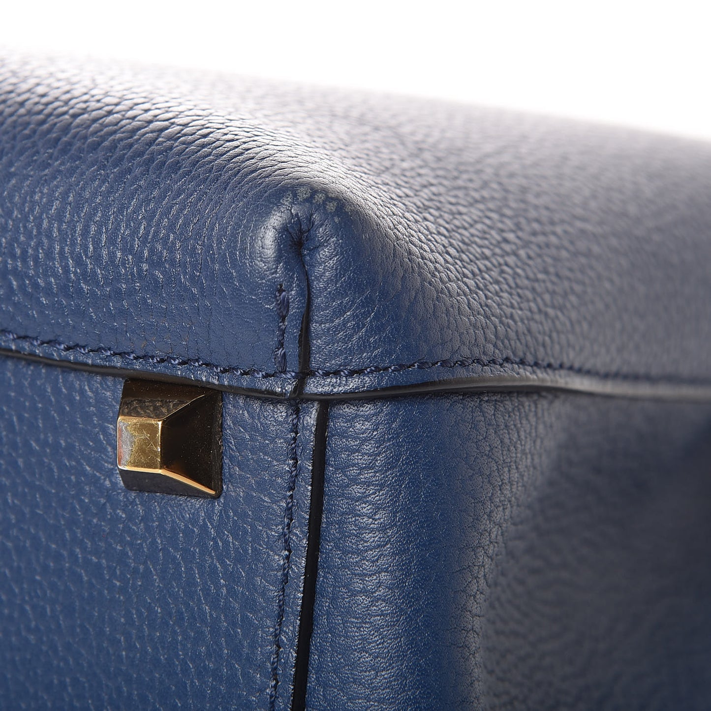 Grained Calfskin Medium Milla Tote Navy
