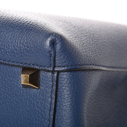 MCM Grained Calfskin Medium Milla Tote Navy 11 of 12
