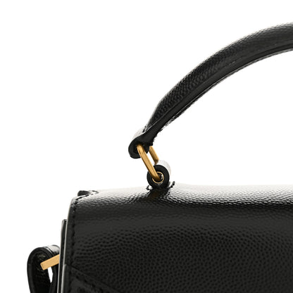 Saint Laurent Grain de Poudre Medium Classic Monogram Cassandra Top Handle Black 11 of 12