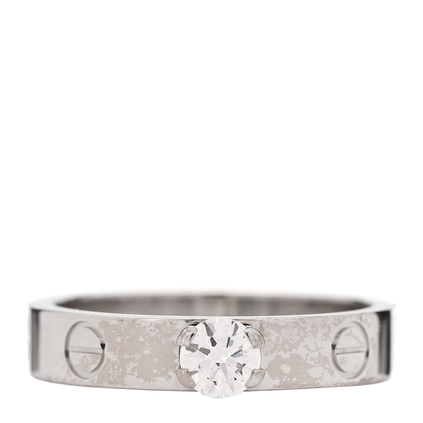18K White Gold Diamond .23ct LOVE Solitaire Engagement Ring 51 5.75