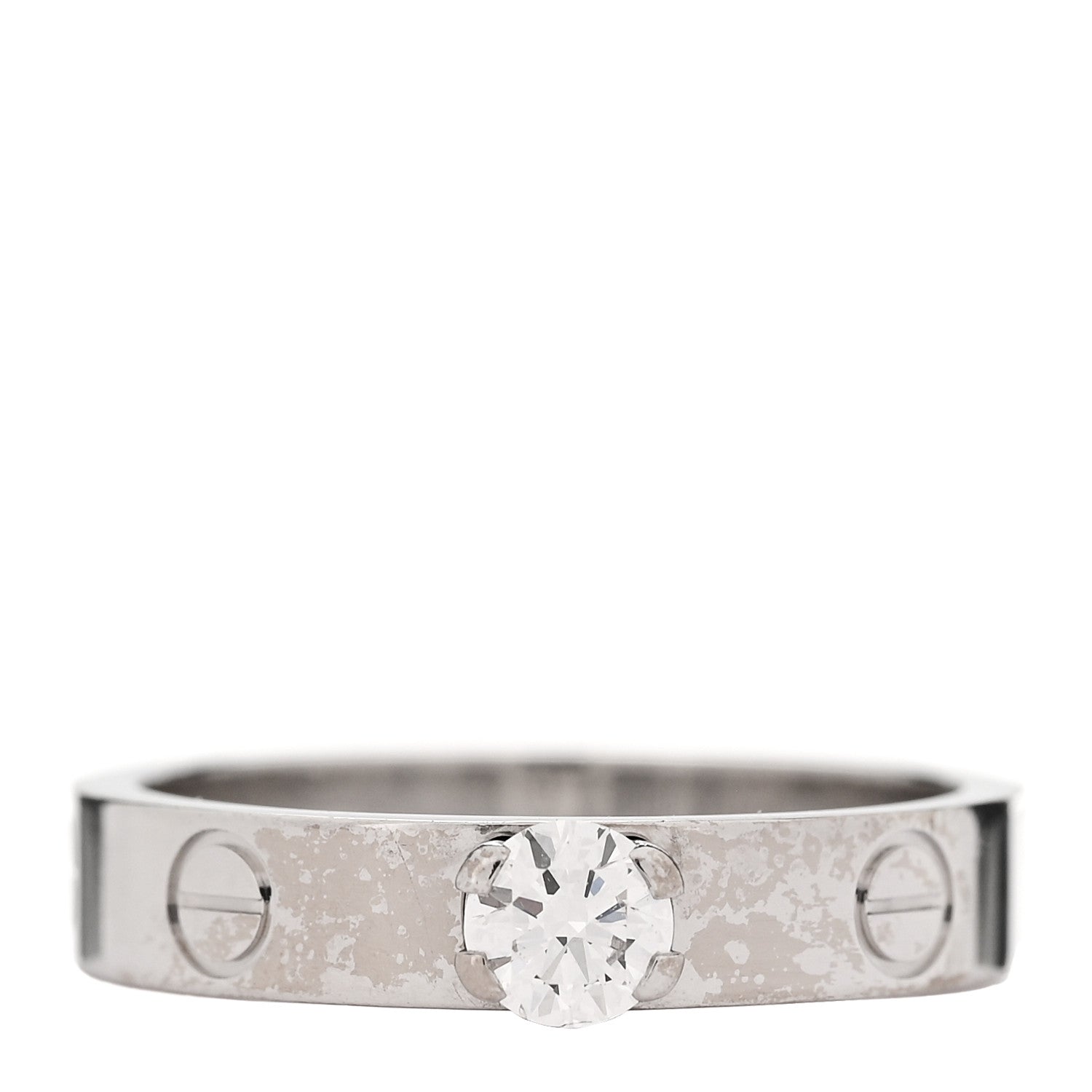 Cartier 18K White Gold Diamond .23ct LOVE Solitaire Engagement Ring 51 5.75 1 of 5