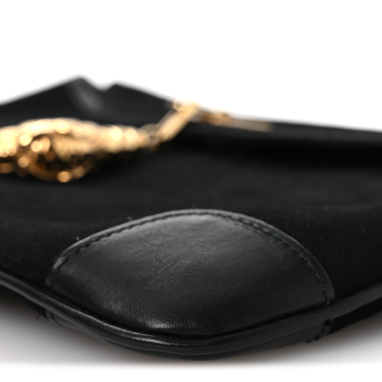 Gucci Suede Tiger Head Shoulder Bag Black 10 of 11