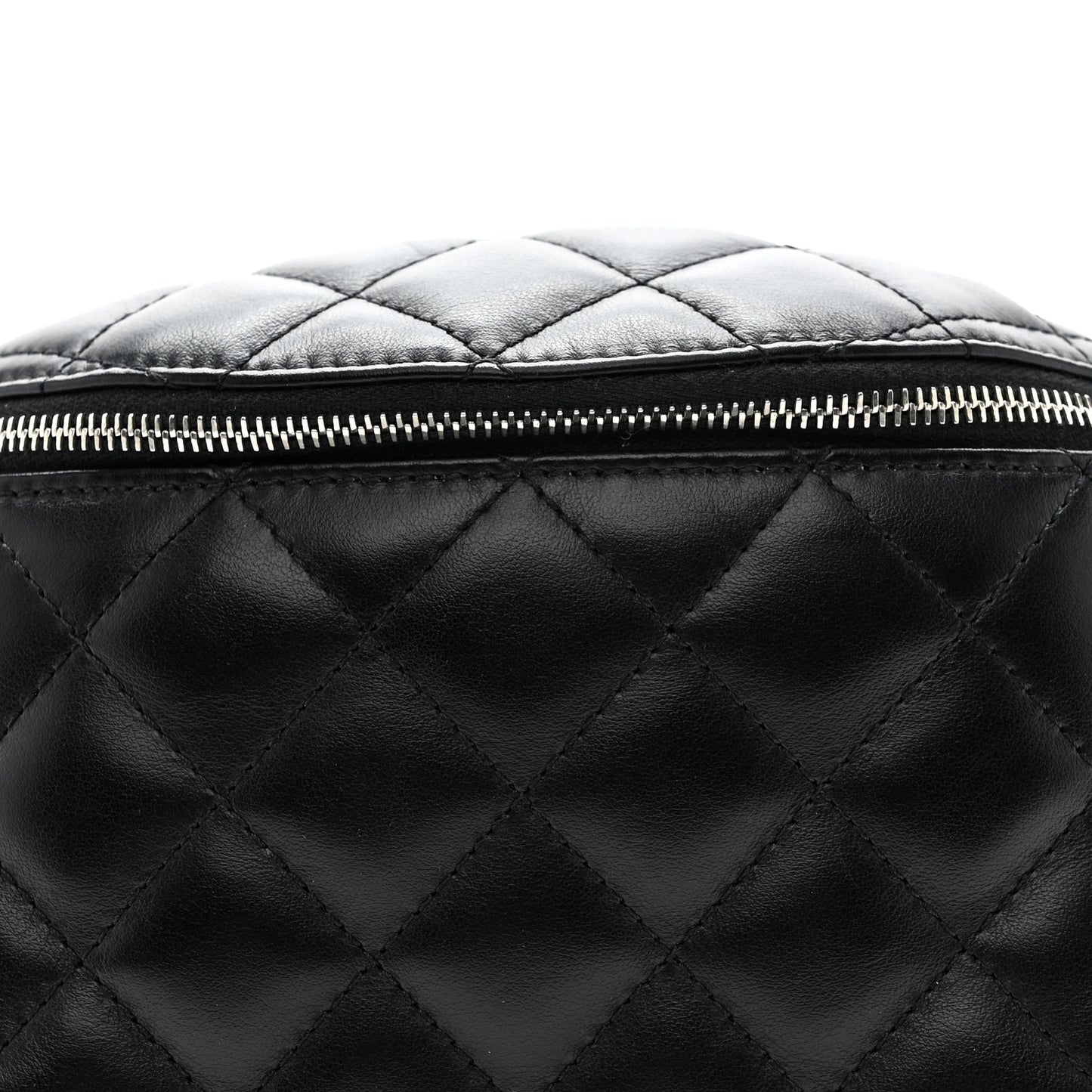 Lambskin Quilted Waist Belt Bag Black