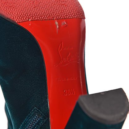 Christian Louboutin Veau Velours Moulamax 85 Booties 36.5 Petrol 9 of 10