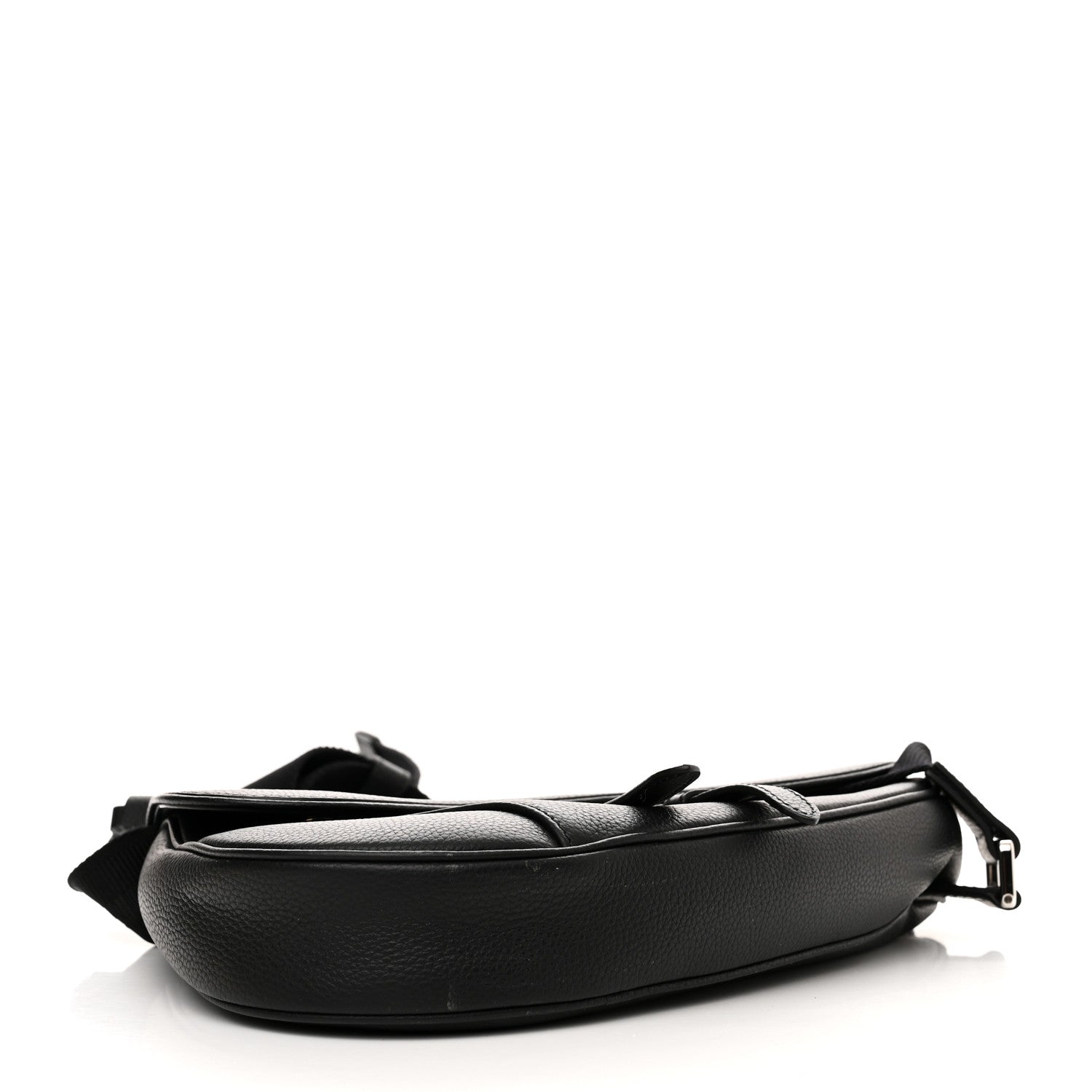 Christian Dior Grained Calfskin Mens Saddle Bag Black 4 of 10