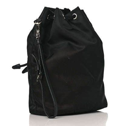 Prada Saffiano Tessuto Nylon Vela Bucket Wristlet Black 3 of 9