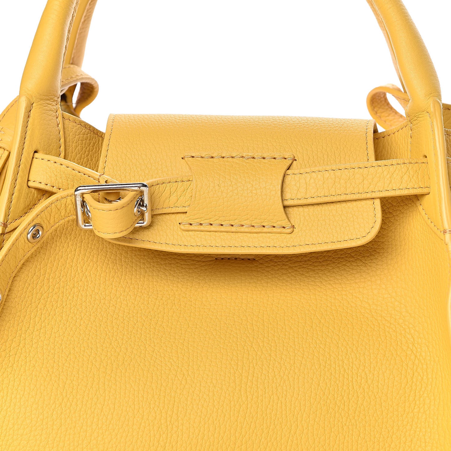 Supple Grained Calfskin Small Long Strap Big Bag Sunflower