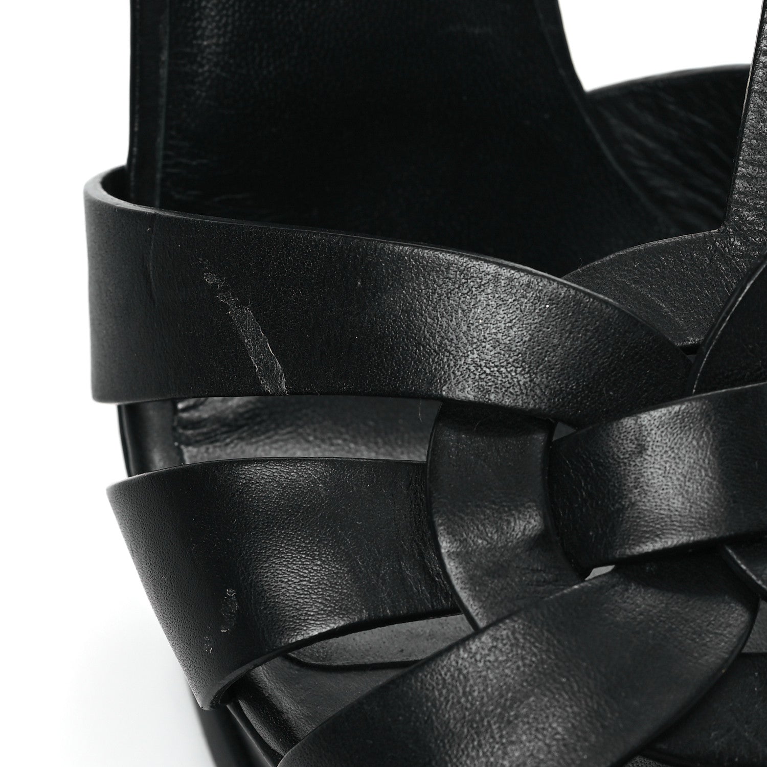 Saint Laurent Calfskin Tribute 105 Platform Sandals 41.5 Black 10 of 11