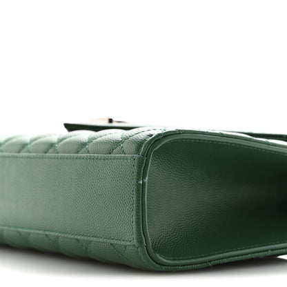 Saint Laurent Grain De Poudre Textured Mixed Matelasse Triquilt Medium Monogram Satchel Green 9 of 10
