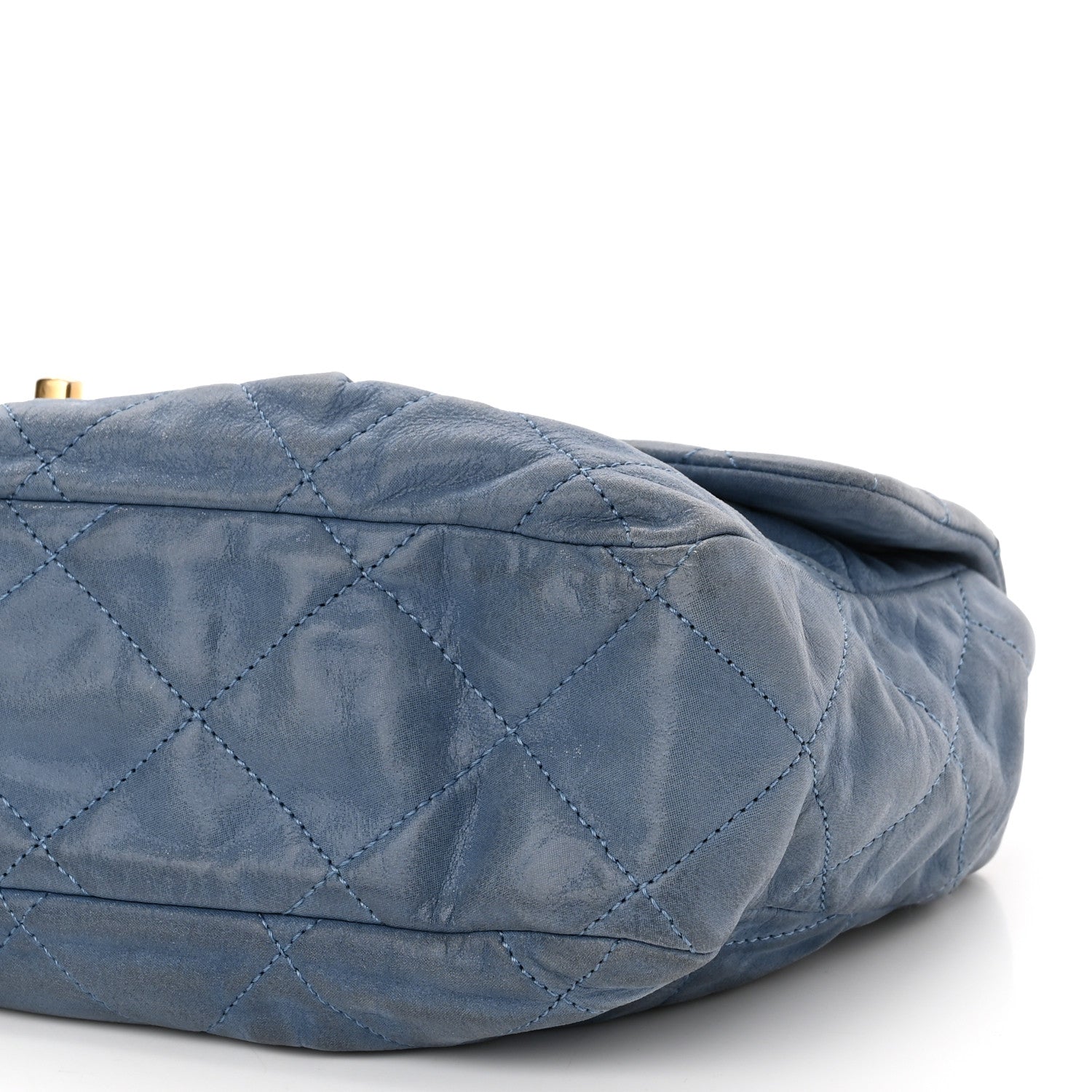 Chanel Iridescent Calfskin Large Chic Quilt Flap Dark Blue 10 of 11