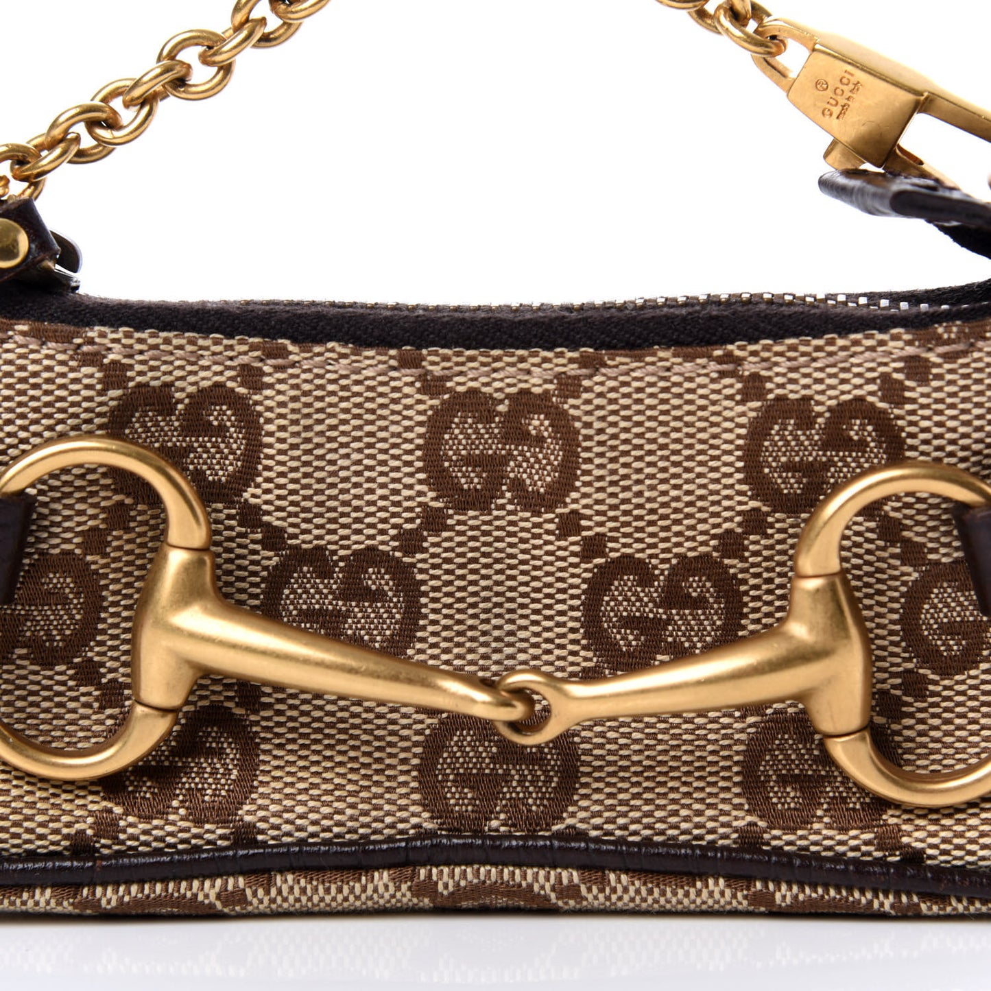 GG Monogram Horsebit Mini Coin Purse Brown